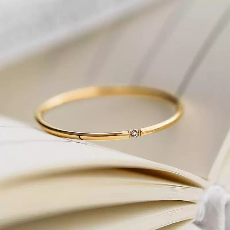 #86 Stainless Steel Gold Plated Ring 2 Year Color Warranty with 50 Pieces Minimum Order
