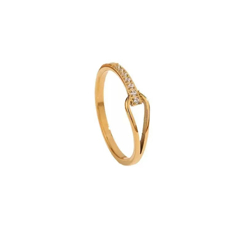 #87 Stainless Steel Gold Plated Ring 2 Year Color Warranty with 50 Pieces Minimum Order