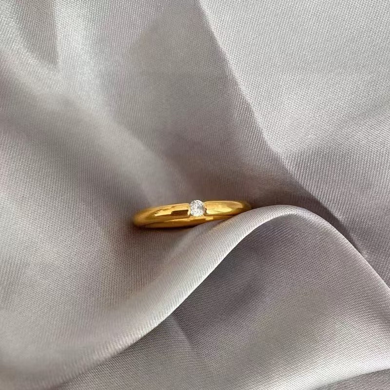 #88 Stainless Steel Gold Plated Ring 2 Year Color Warranty with 50 Pieces Minimum Order