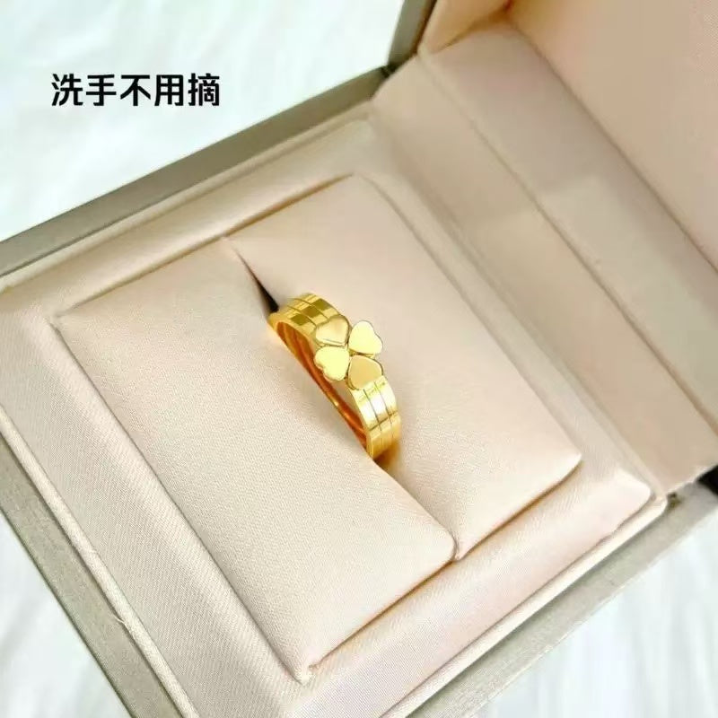 #91 Stainless Steel Gold Plated Ring 2 Year Color Warranty with 50 Pieces Minimum Order