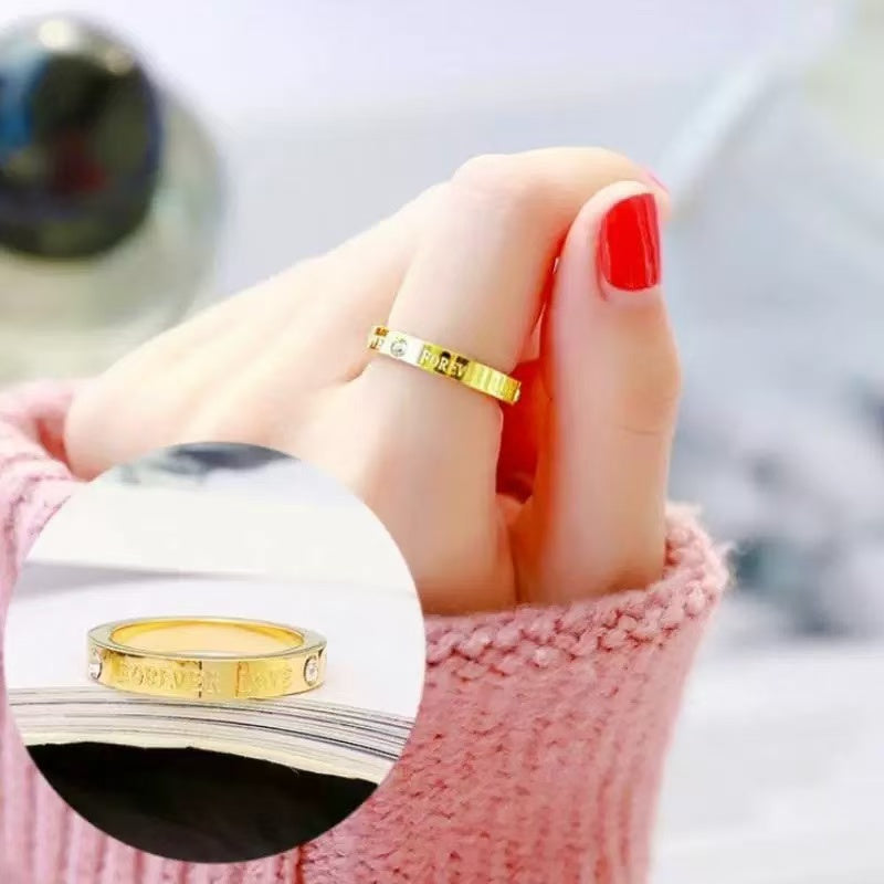 #93 Stainless Steel Gold Plated Ring 2 Year Color Warranty with 50 Pieces Minimum Order