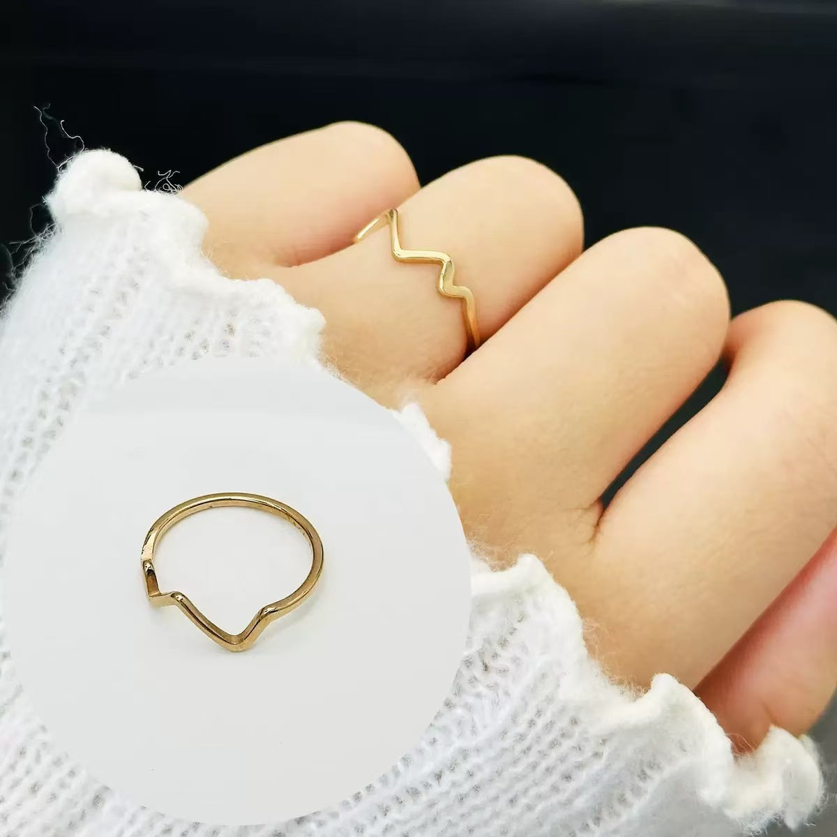 #94 Stainless Steel Gold Plated Ring 2 Year Color Warranty with 50 Pieces Minimum Order