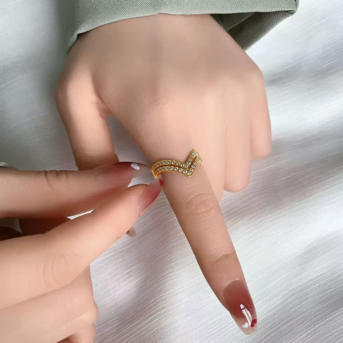 #95 Stainless Steel Gold Plated Ring 2 Year Color Warranty with 50 Pieces Minimum Order