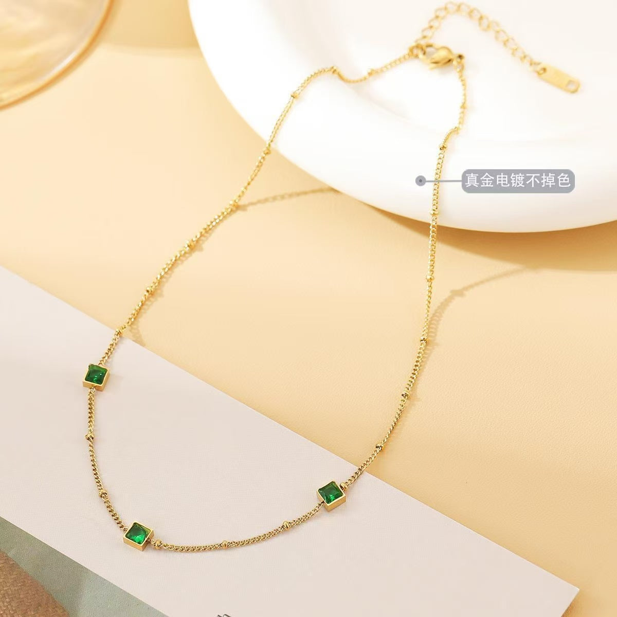 #43 stainless steel gold-plated necklace 2-year color warranty with 50 pieces minimum order