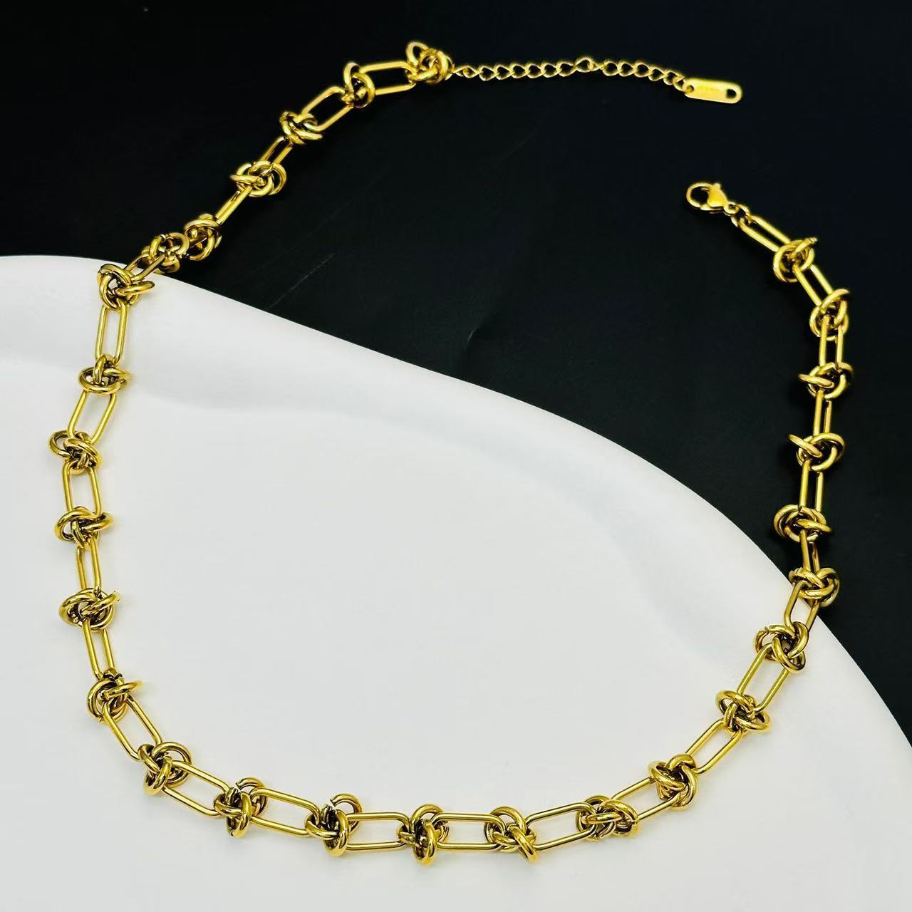 #46 stainless steel gold-plated necklace 2-year color warranty with 50 pieces minimum order