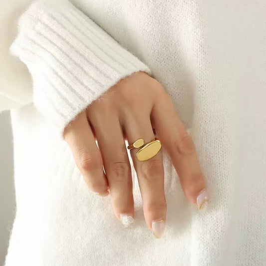 #66 Stainless Steel Gold Plated Ring 2 Year Color Warranty with 50 Pieces Minimum Order
