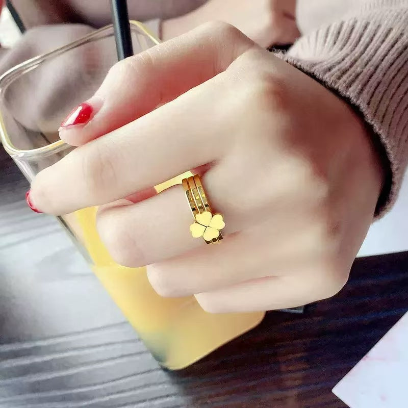 #91 Stainless Steel Gold Plated Ring 2 Year Color Warranty with 50 Pieces Minimum Order